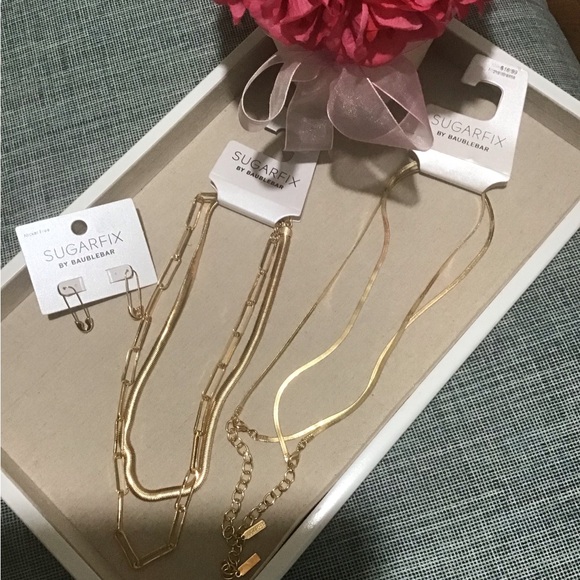 SUGAR FIX BUNDLE DEAL!! 2Set Of Gold Tone Necklaces&Earrings.Very Nice NEW .🍁🍂 - Picture 7 of 10